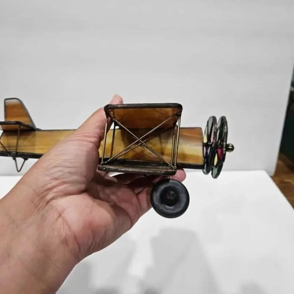 kaleidoscope Decorative Stained Glass Biplane Model